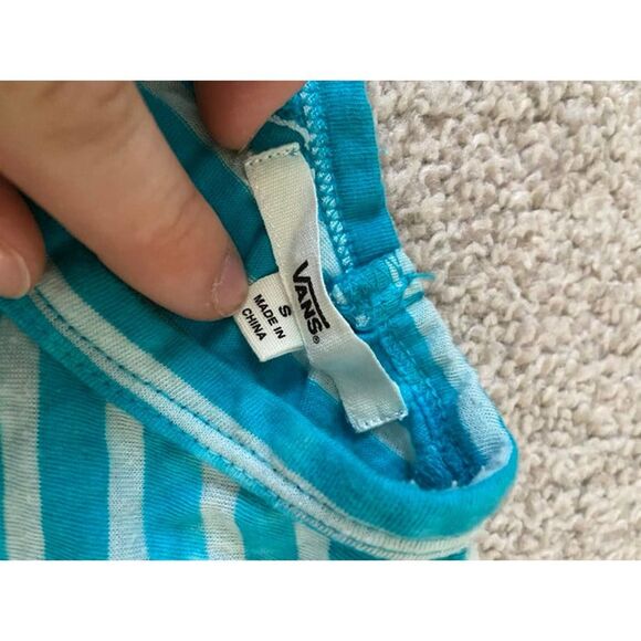 Vans blue pool striped tank crop top size small - Picture 2 of 4